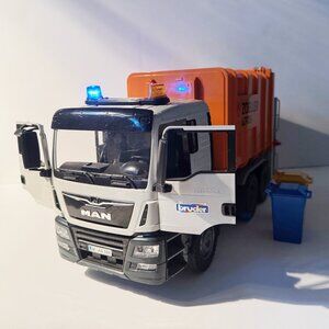 Bruder Man TGS Rear Loading Garbage Truck Orange